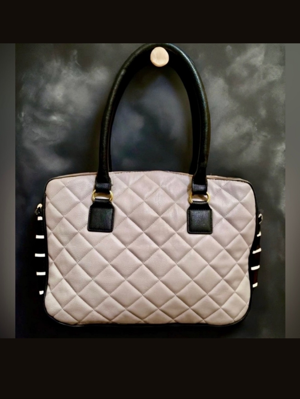 Betsy Johnson Stylish Set: Colorblocked Satchel @ Stripped Wallet Set. - Picture 2 of 16